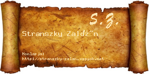 Stranszky Zalán névjegykártya