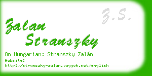 zalan stranszky business card